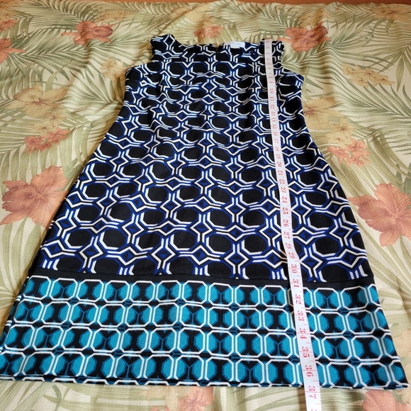 Liz Claiborne Geometric Print Sheath Dress Blue 10 - Picture 14 of 15